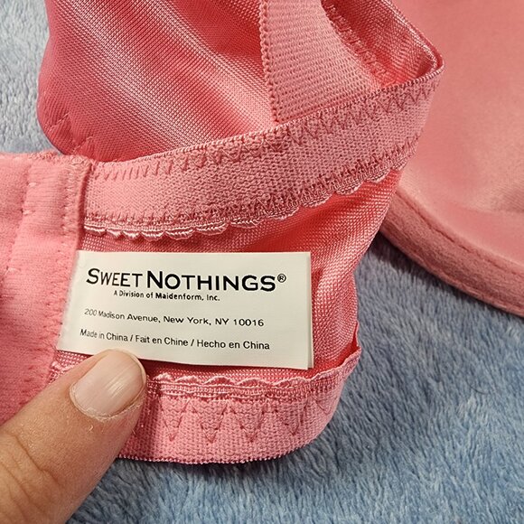 38D Sweet Nothings by Maidenform Full Support Plunge Pink Bra. - Picture 6 of 6